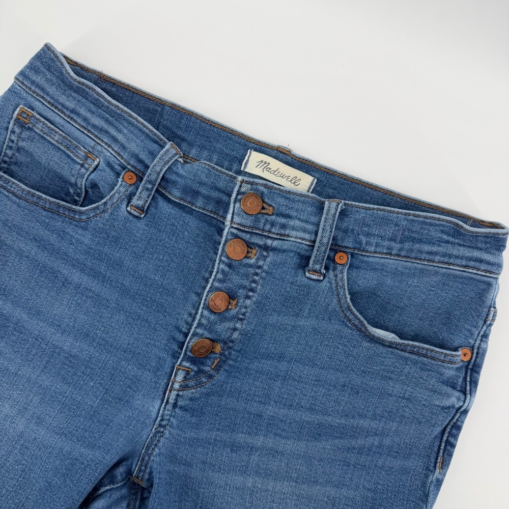 Madewell Womens High Rise Skinny Crop Jeans Medium Wash Button Fly Size 29